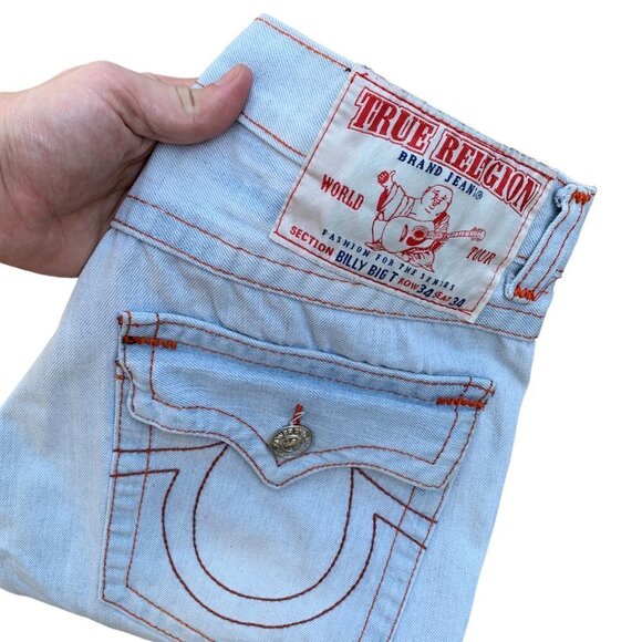 Vintage True Religion Jeans Size 34 BILLY BIG T Blue - Picture 6 of 10